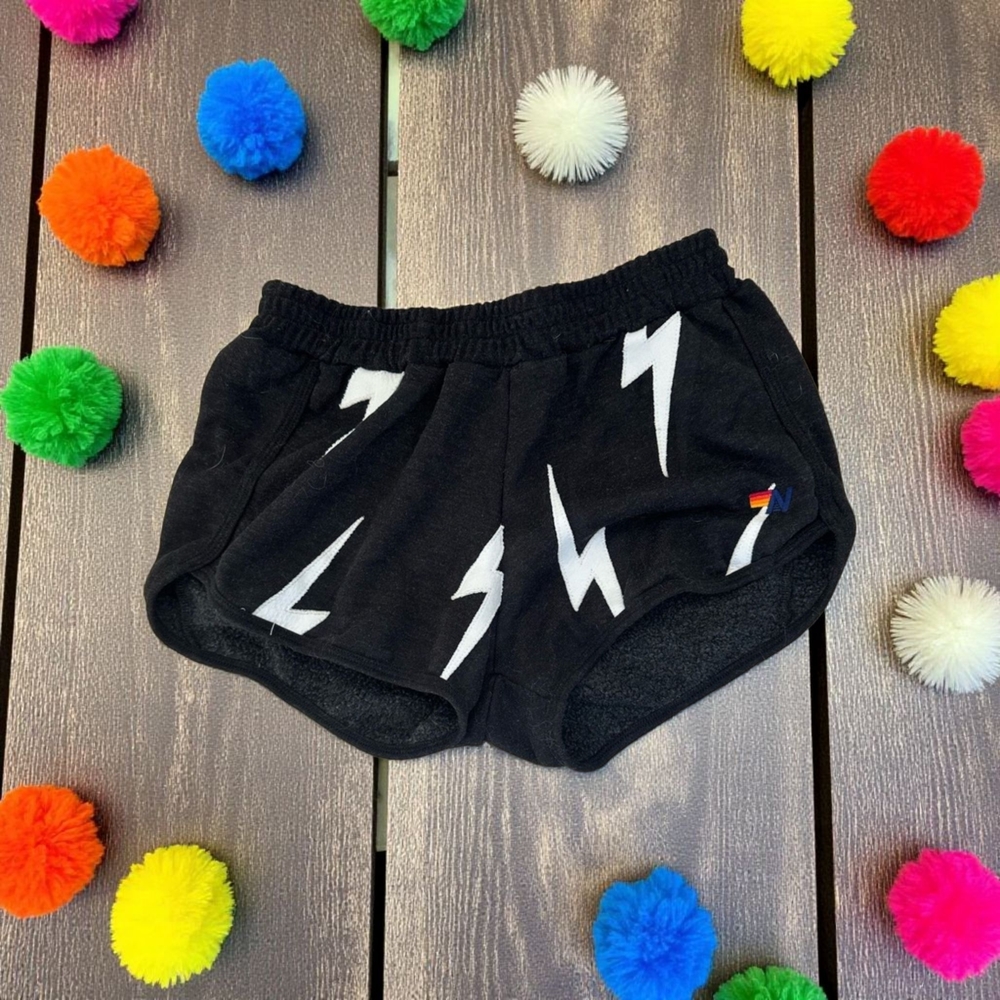 Aviator Nation Black Lightning Bolt Shorts